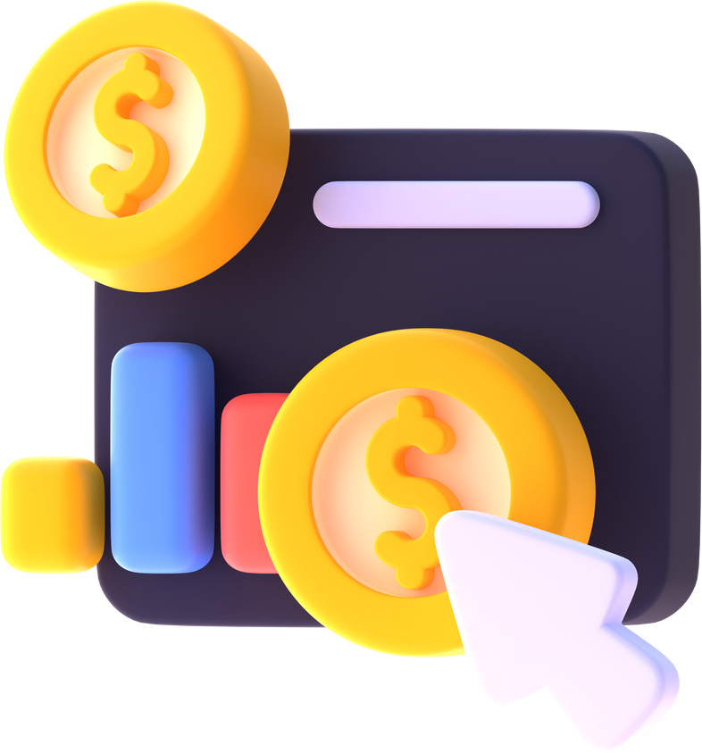 PPC in 3d render for graphic asset web presentation or other